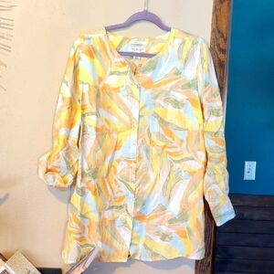 Rachel Zoe 100% Linen Button-Up Blouse